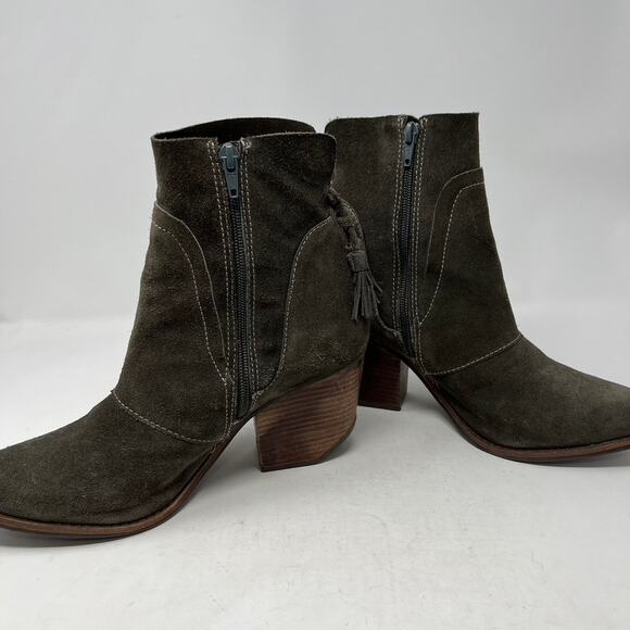 Matisse Laney Suede Leather Ankle Bootie Tassel Womens 10M Western Chunky Heel - Picture 3 of 13